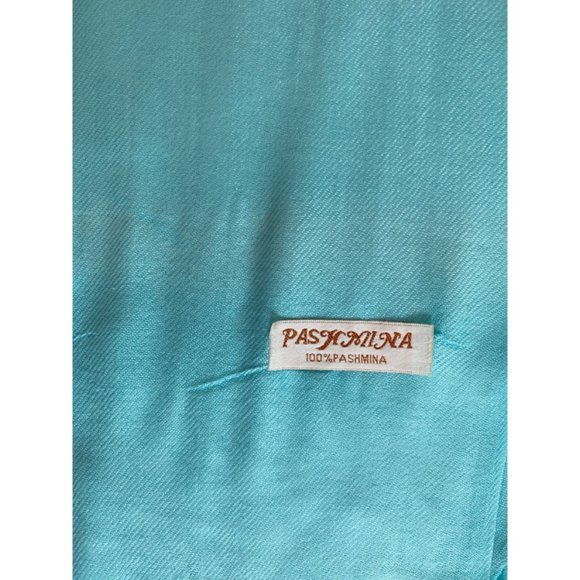 Pashmina  Women's Scarf Teal/Blue Green - Picture 3 of 4
